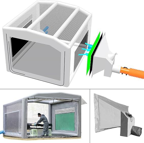 Sewinfla New Version Airtight Waterproof Paint Booth,13x11.5x10ft Durable Portable Paint Booth Perfect Solution for Overspray Problem