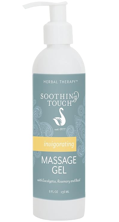 Soothing Touch Invigorating Massage Gel, Eucalyptus/Rosemary/Lemon/Basil, 8 Ounce