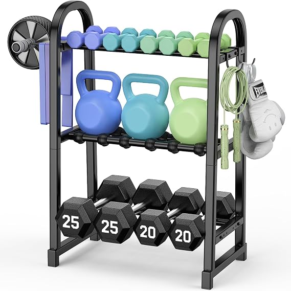 3 Tier Dumbbell Rack - Weight Rack for Home Gym: Stand Only