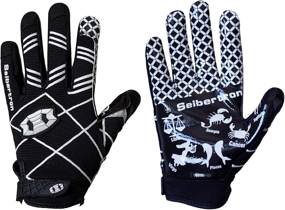 Seibertron Pro 3.0 Twelve Constellations Elite Ultra-Stick Football Receiver Gloves | Super Sticky Grip for Youth Boys Girls & Adult Men & Women, Perfect Sports Gift