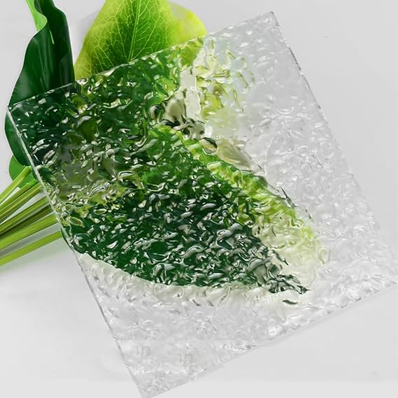 Akrilik Dalgalı Levha, Clear Acrylic Wave Ripple Sheet Stone Texture 10mm Multiple Sizes Art Craft Home Decor(210x297mm)