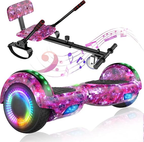 Scooter Seat Attachment, Scooter with Go Kart for Kids Boys Girls Adults, with Corlorful LED Lights, Bluetooth