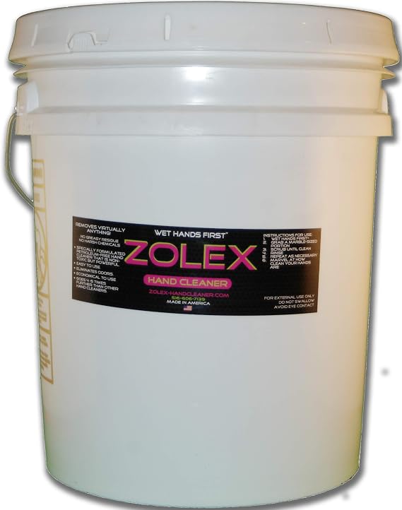 Zolex Water-Activated - Hand Cleaner for Working Hands| Stain Remover for Heavy Duty Workers | Grease Remover for Auto Mechanics - Non-Toxic Petroleum Free | Industrial-Sized Pail (25 lb)
