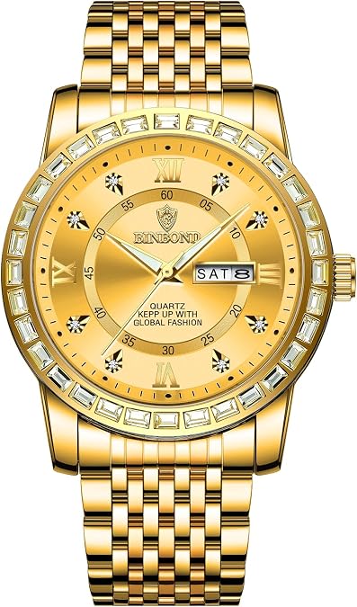 Luxury Men Quartz Watch Waterproof Date Week Luminous Wristwatch Stainless Steel Men's Watches Male Clock Sports Mens Watches