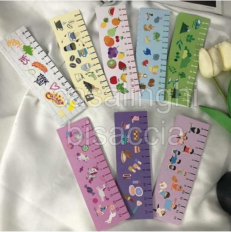 Karışık Renkli Çift Taraflı Kitap Ayracı Seti Hediyelik Okul Kurs Birthday Karne Hediyesi - 8 Adet