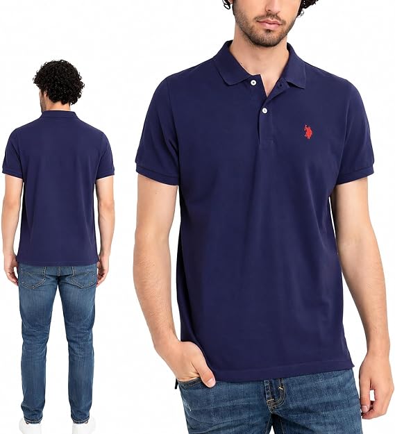 U.S. POLO ASSN. Mens Classic Small Logo Solid Pique Polo Shirt