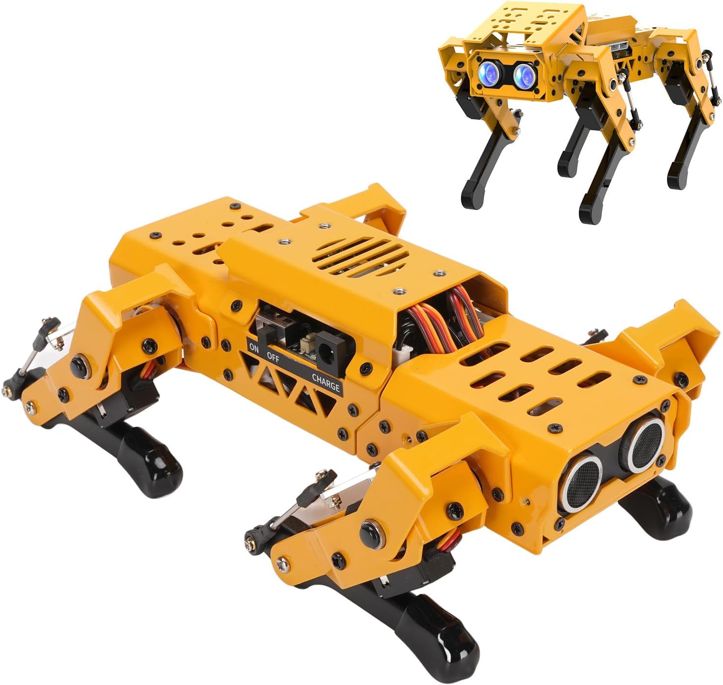 Robot Dog for Python Graphical Programming, AI Smart Robot Dog Kit with 8 Servo Drives, PC App Control Mech Dog Quad Robot Adult Robot