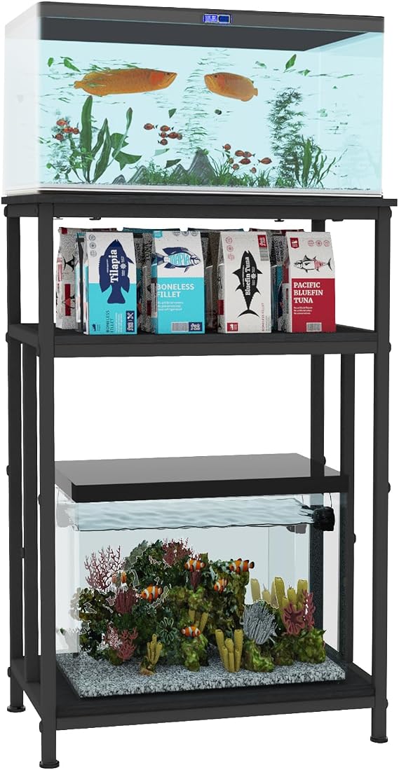 5-10 Gallon Fish Tank Stand, 3-Tier Fish Tank Stand, Black