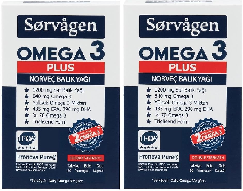 Sorvagen Omega 3 Plus 1200 mg Norveç Balık Yağı 2 Adet
