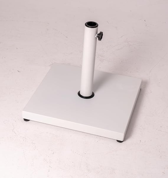 Sundale Outdoor Umbrella Base 42lbs with Stainless Steel Umbrella Tube, White