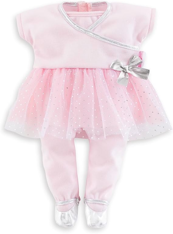 Corolle Sport Dance Baby Doll Outfit Set - Premium Baby Doll Clothes for 12 inch Dolls - Mon Premier Poupon Accessories - Pink Dress for 12" Dolls - Easy Self-Adhesive Closures