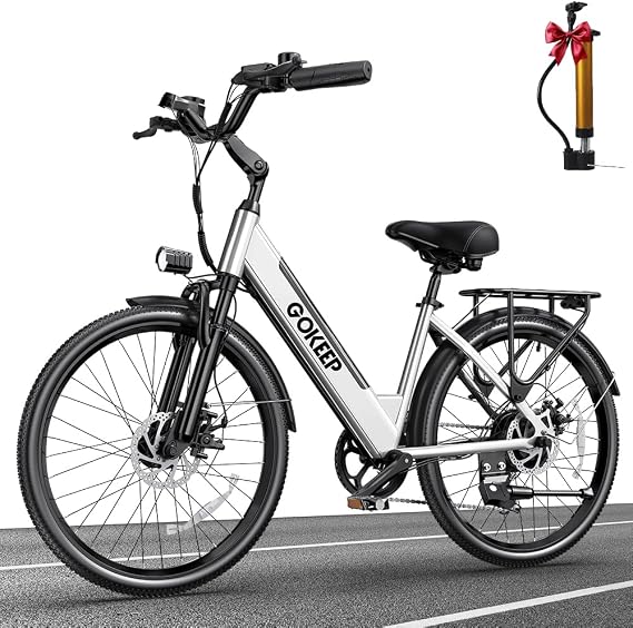 Peak 1000W Electric Bike for Adults, 75 Miles PAS Range, 48V 10.4Ah Removable Battery E Bikes, 26" Fat Tire Electric Bicycles, 28 MPH 7-Speed Commuter Ebike, UL2849 Certified, Max 330LBS, White