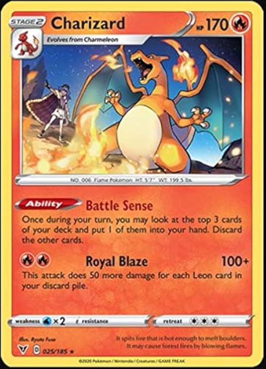Pokemon - Charizard - 025/185 - Rare - Reverse Holo