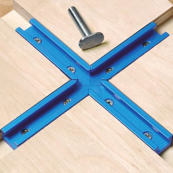 Rockler T-Track Intersection Kit - 4 Pieces of 3' T-Track, Aluminum, 90 Cut, Slide Jigs & Fixtures
