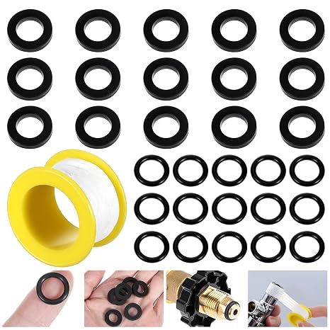 15 Pcs Propane Tank Gasket + 15 Pcs Rubber O Rings for All Soft Nose POL Fittings, Propane Tank Seal Gas Tank' Sealer for Propane' Gas Adapters Regulators Valves Connectors