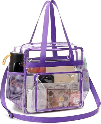 Clear Bag for Stadium Events 12 x6 x12 Clear Crossbody Tote Bag Stadium Approved with Adjustable Longer Strap