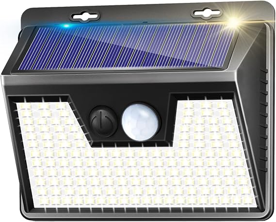 Solar Lights Outdoor 1 Pack, 140LED/3 Modes Motion Sensor Outdoor Lights Solar Powered, Wireless IP65 Waterproof Solar Wall Lights Outdoor Lights, Bright for Backyard Garden Fence Patio Front Door