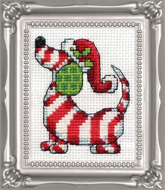 Design Works Crafts Candy Cane Dog Counted Cross Stitch Kit