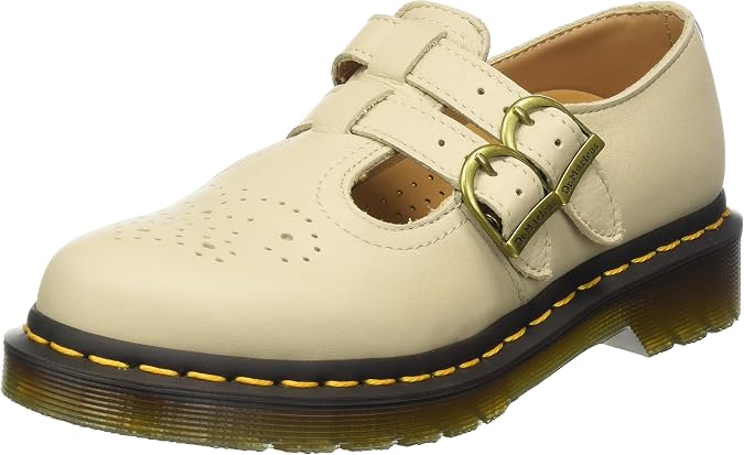 Dr. Martens Womens Vegan 8065 Mary Jane Man Made Material Flat Shoe