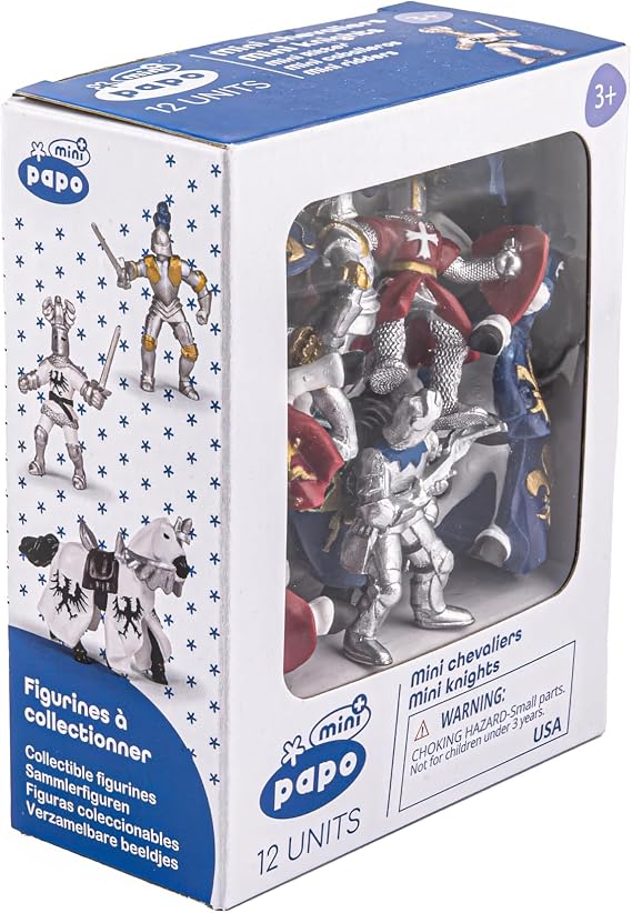 Mini Knight Figurines, Set of 12, Toy, Medieval Collection, Kids Ages 3+
