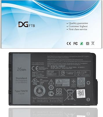 DGTECH 7XNTR 2-Cell Battery for Dell Latitude 12 7202 7212 7220 Rugged Extreme Tablet J7HTX 07XNTR FH8RW 0FH8RW 02JT7D 27JT0 ORPTJ 7.4V 26Wh3420mAh