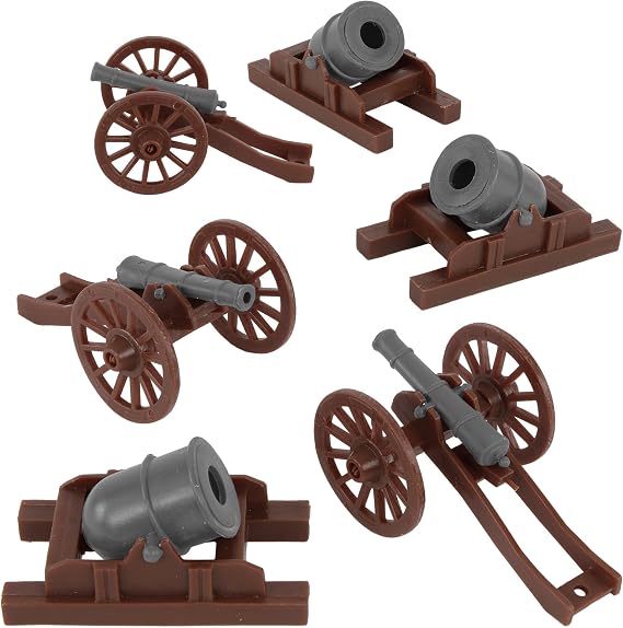 BMC Revolutionary War Cannon & Mortar - Miniature 6pc Plastic Soldiers Accessory