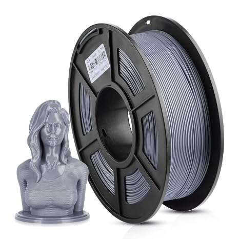 ANYCUBIC PLA 3D Printer Filament, 3D Printing PLA Filament 1.75mm Dimensional Accuracy +/- 0.02mm, 1KG Reusable Spool (2.2 lbs), Silver