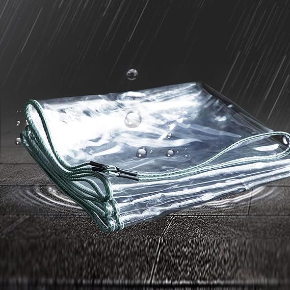 Clear Tarpaulin, Transparent Waterproof PVC Plastic Tarps with Eyelets, Plant Cover Flower-Plant Leaf Covered Rainproof (Color : Clear, Size : 2x1.5m)