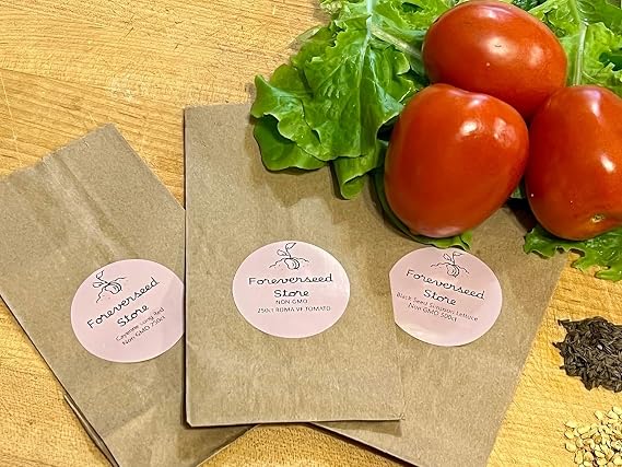USA Heirloom Non GMO Lettuce Cayenne Pepper and Roma Tomato Seed Combo Ships in Compostable Packaging by ForeverSeed Store 1000+ Seeds