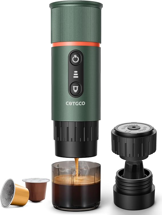 Portable Espresso Coffee Maker, Travel Coffee Maker for Camping, 20 Bar SelfHeating Rechargeable with USB-C, with NS Capsule for Car/Travel/Camping