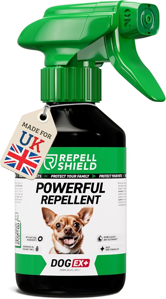 RepellShield Anti Chew Spray for Dogs & Puppies - 250ml - Bitter Apple Dog Repellent Spray, Natural No-Chew Training Aid - Stop Chewing on Furniture, Carpets, Doors, Cables, Garden & Outdoor Surfaces