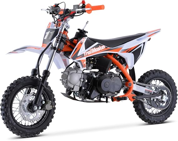 Trailmaster TM11 Dirt Bike 110cc Automatic Great Kids Bike, high Performance 110cc 4 Stroke 6 hp Engine, 24" inch seat 10 inch Rims (Multiple Color Options)