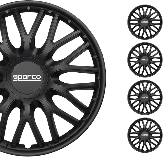 Sparco Wheel Covers Roma - 15-inch - Black - Set of 4 pieces