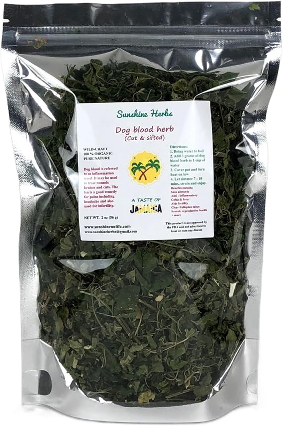 Jamaican Dog Blood Herb | Fertility bush | Rivina Humilis | | Herbal tea | Wild-crafted | 2 oz, 2 Ounce (Pack of 1)
