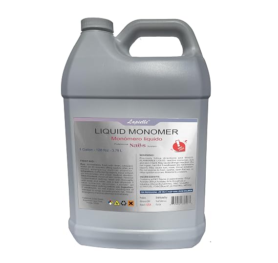 Monomer Acrylic Nail Liquid for Acrylic Powder - Long Lasting - Professional Monomer Acrylic Nail Liquid for Acrylic Nail Extension NO MMA 1 Gallon
