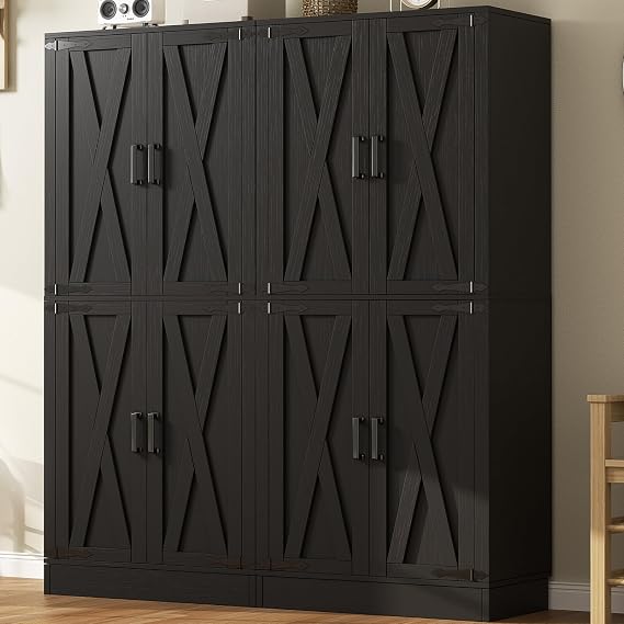 Unikito 71" Pantry Storage Cabinet with Adjustable Shelves and Drawers