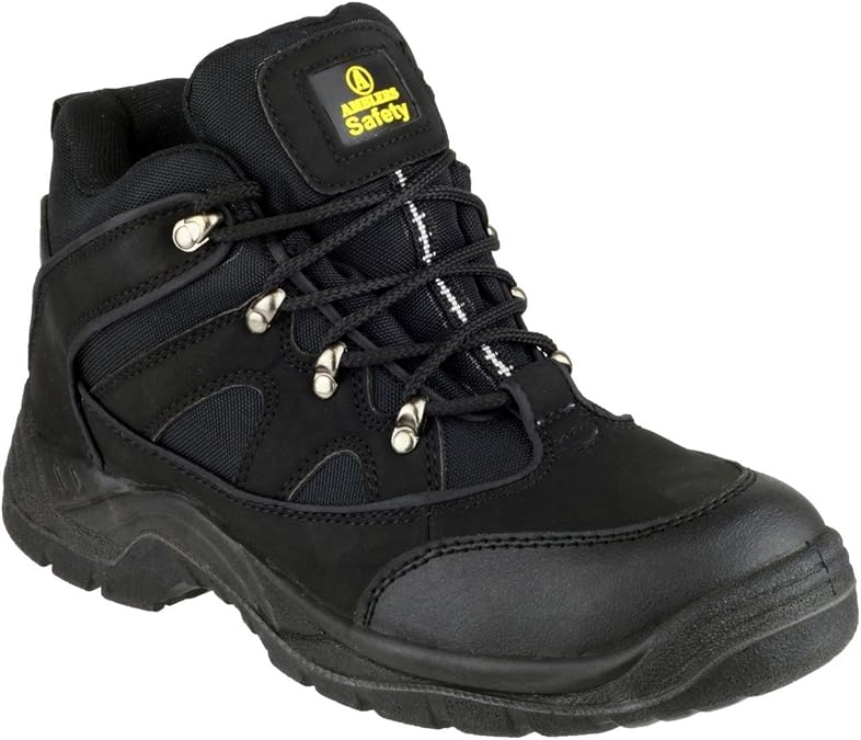 Vegan-Friendly Men's Black Safety Boots with Steel Toe by Amblers Safety