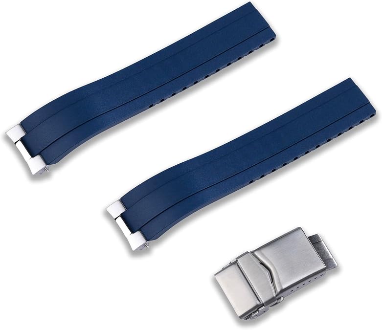 Crafter Blue Rubber Strap with Watch Endlinks for Seiko 41.40mm Speedtimer