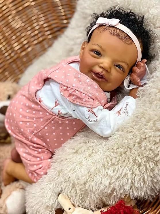 Zero Pam Black Reborn Baby Dolls Full Body Vinyl-18 in Realistic Baby Doll, Black Reborn Dolls Girls, Lifelike Babys Doll, African American Babies with Accessories