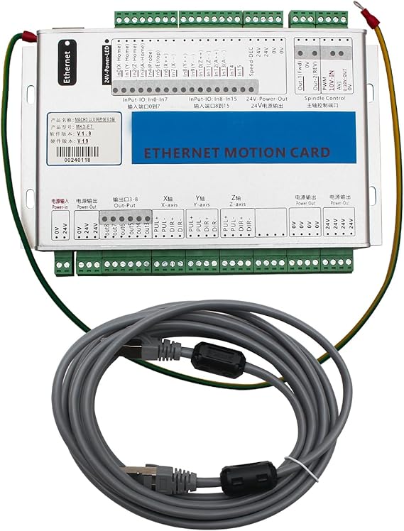 RATTMMOTOR MK6-ET Axis CNC Motion Control Card Mach3 Ethernet Port Controller Breakout Board for CNC Engraver Cutter Machine (6 Axis)