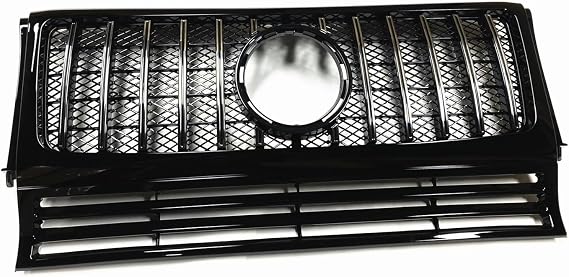 Front Grille Racing Grills Compatible For Benz W463 G Wagon 1990-2017 G550 G500 Silver GT R Style Car Upper Bumper Hood Mesh Grid