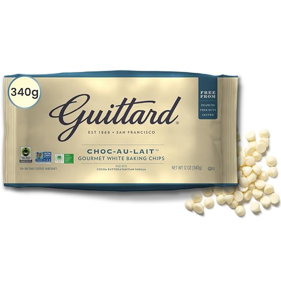 Guittard Baking Au Lait Chip, Vanilla, White chocolate, 12 Oz