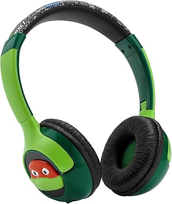 eKids Teenage Mutant Ninja Turtles Bluetooth Headphones for Kids, Wireless Headphones with Microphone, Includes Aux Cord, Perfect for School, Home, or Travel