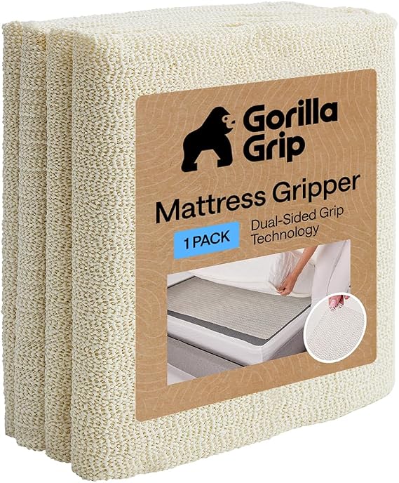 Gorilla Grip Non Slip Mattress Gripper, Slide Stopper, 72x72 King