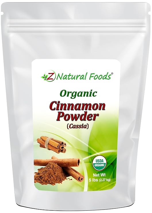 Z Natural Foods Organic Cassia Cinnamon Powder - Gluten Free, Kosher, 5 lb
