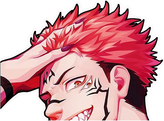Sukuna Yuji itadori JJK Cool Vinyl Decal Sticker UV & Water Proof Gift Laptop Car Bumper Window Tumbler Accessories 4.2" Anime