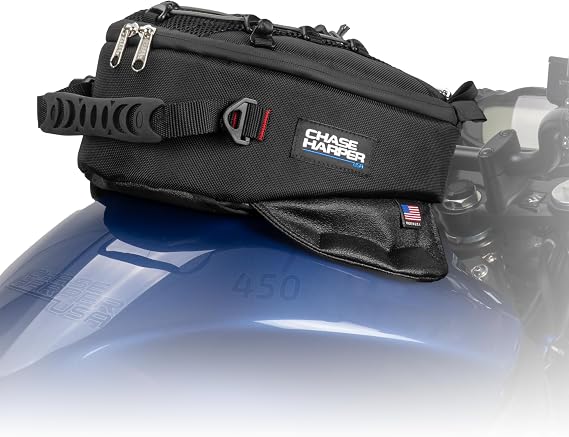 Chase Harper USA 450 Magnetic Tank Bag, Water-Resistant, Tear-Resistant, Industrial Grade Ballistic Nylon with Anti-Scratch Rubberized Polymer Bottom, Strong Neodymium Magnets Black