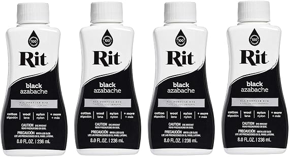 Rit All-Purpose Liquid Dye, 8 Ounce, Black (Fur Pak)