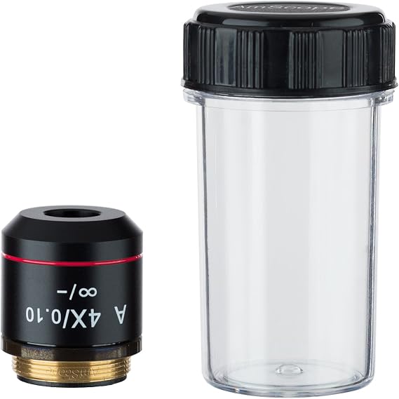 AmScope A4X-INF-B 4X Infinity Achromatic Microscope Objective