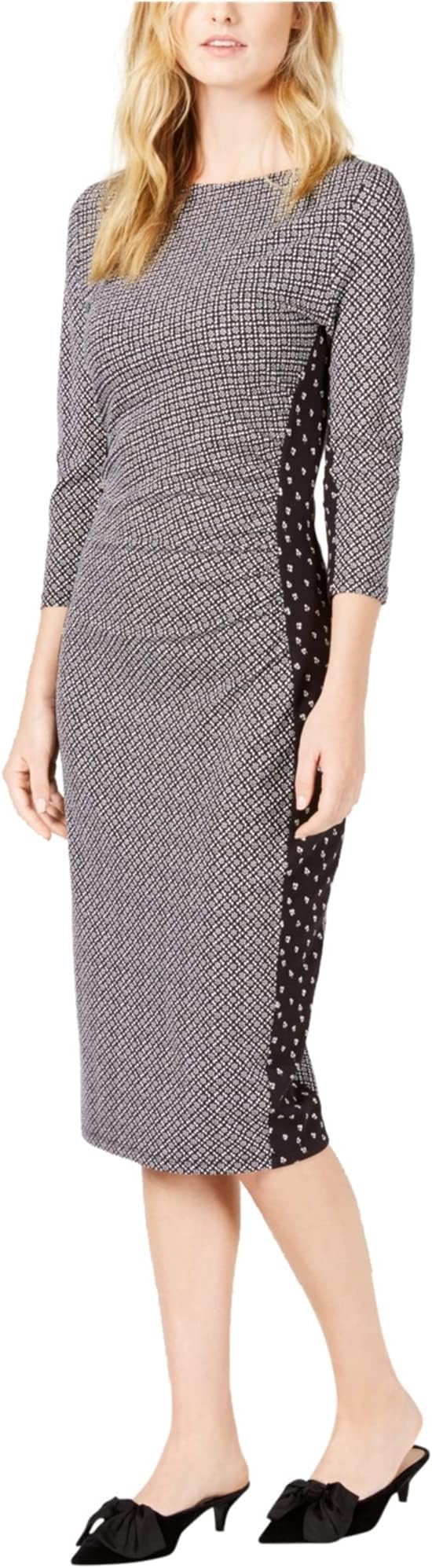 Weekend Max Mara Kriss Printed Bodyon Midi Dress Black (X-Small)
